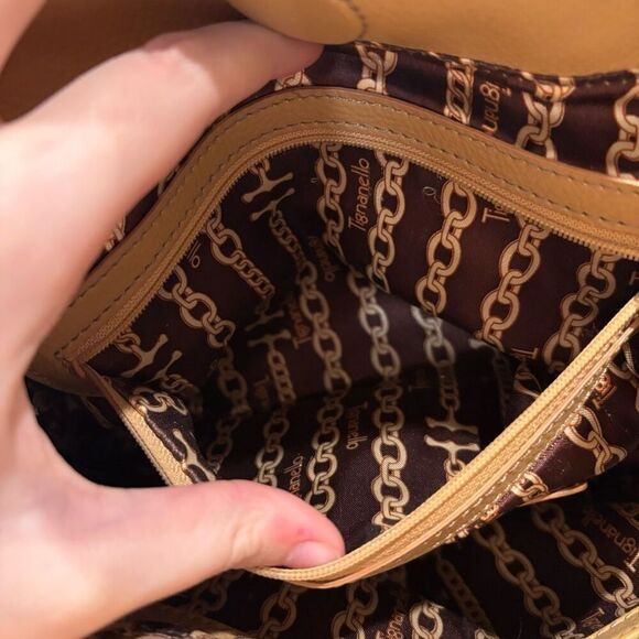 Tignanello Camel Tan Pebbled Leather Satchel Handbag Purse ECU - Picture 10 of 12